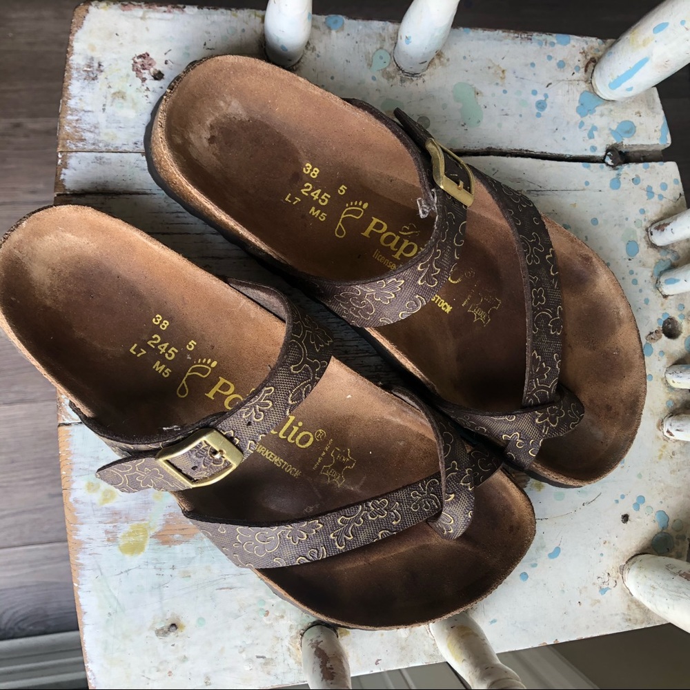 Papillio by Birkenstock sandals gold floral